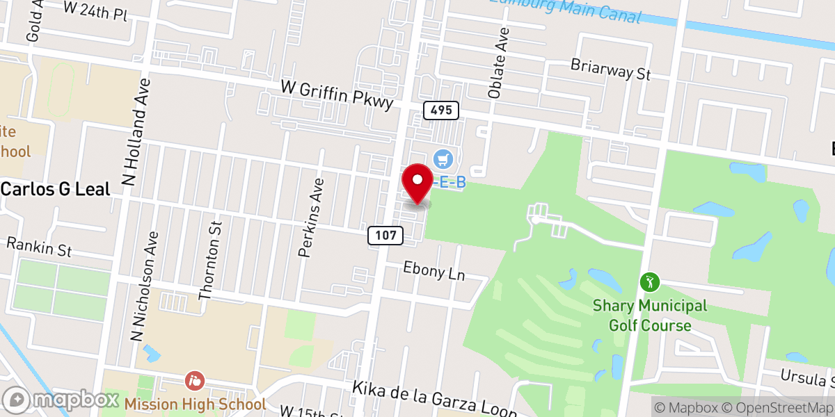 Map showing location of Centro de Alabanza Oasis RGV TX