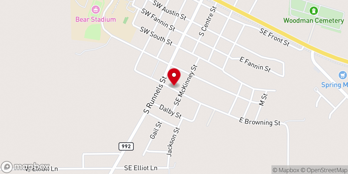 Map showing location of Pinkham Memorial Baptist Church