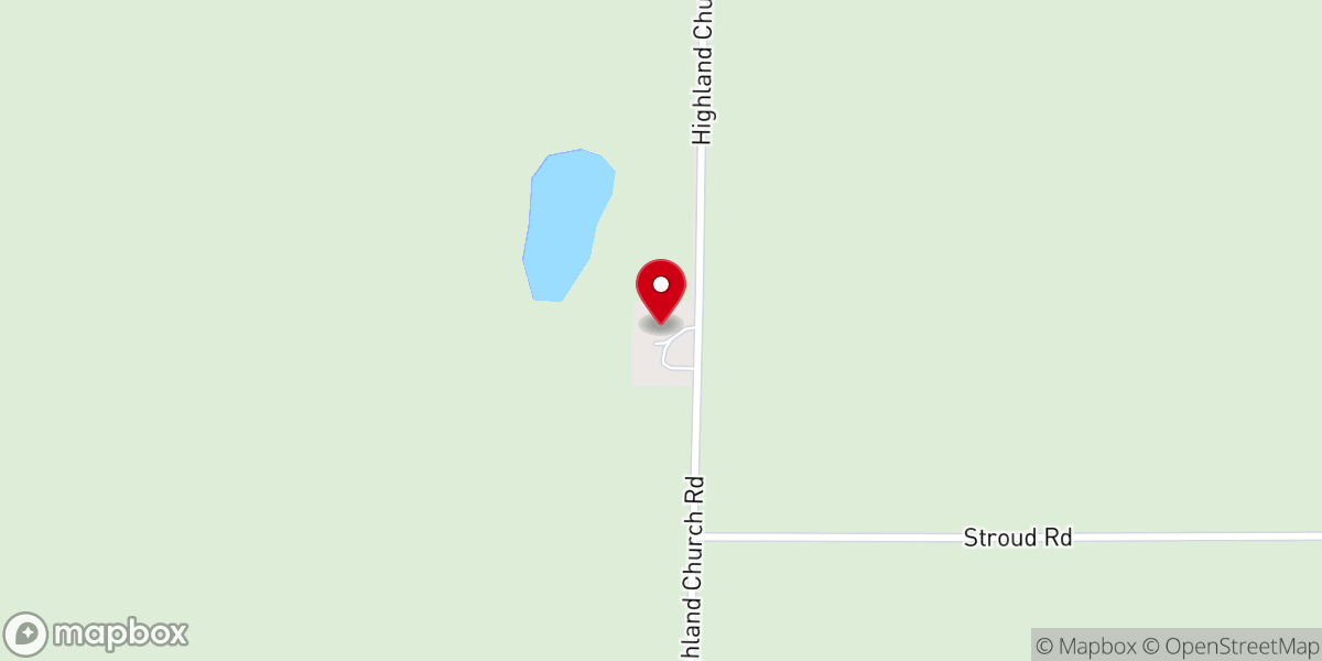 Map showing location of Highlands Baptist Church