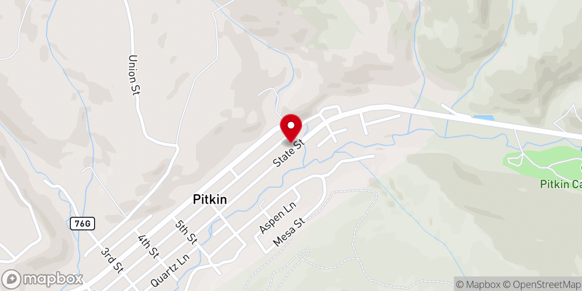 Map showing location of Pitkin Store