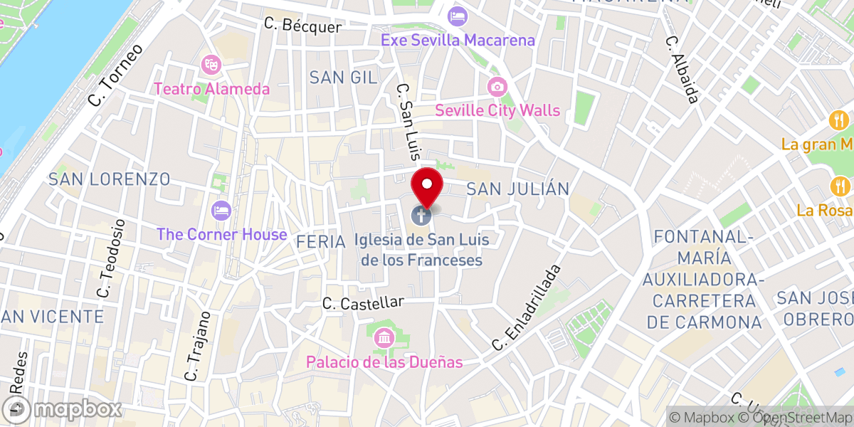 Map showing location of Conjunto Monumental de la Iglesia de San Luis de los Franceses