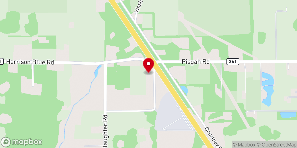 Map showing location of Pisgah Church