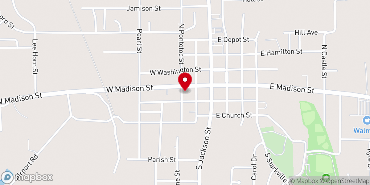 Map showing location of First Baptist Church