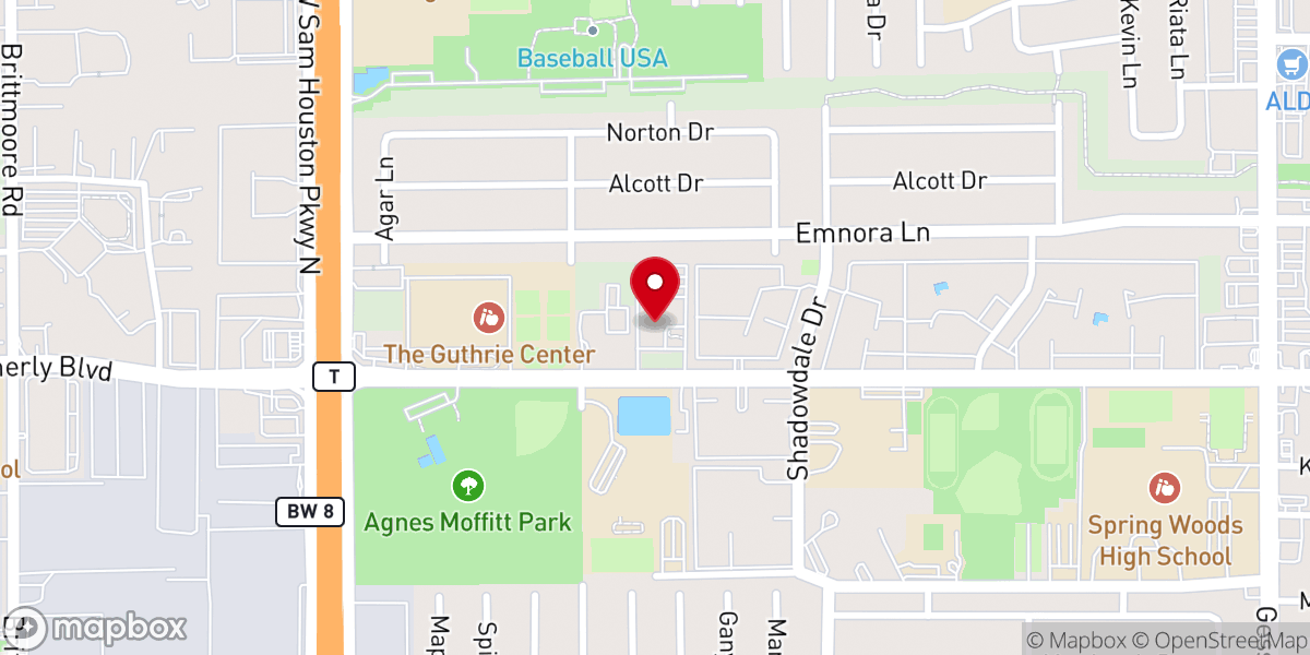 Map showing location of West Houston Christian Church