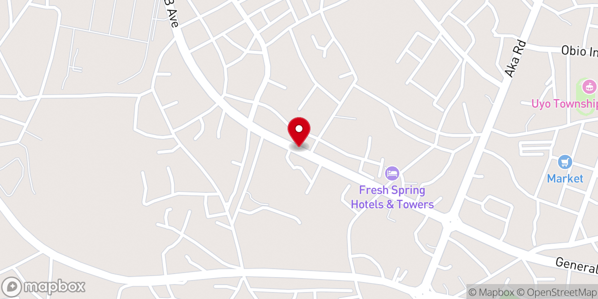 Map showing location of Hope Aflame Church International