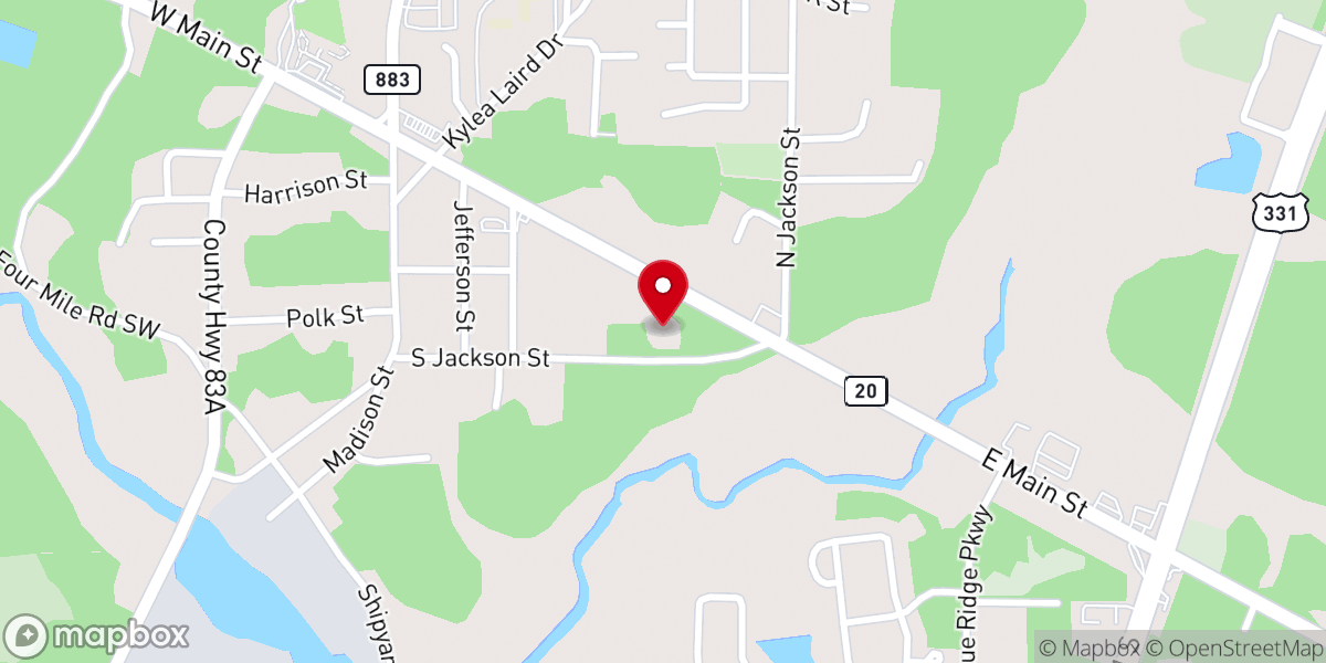 Map showing location of Freeport Presbyterian Church