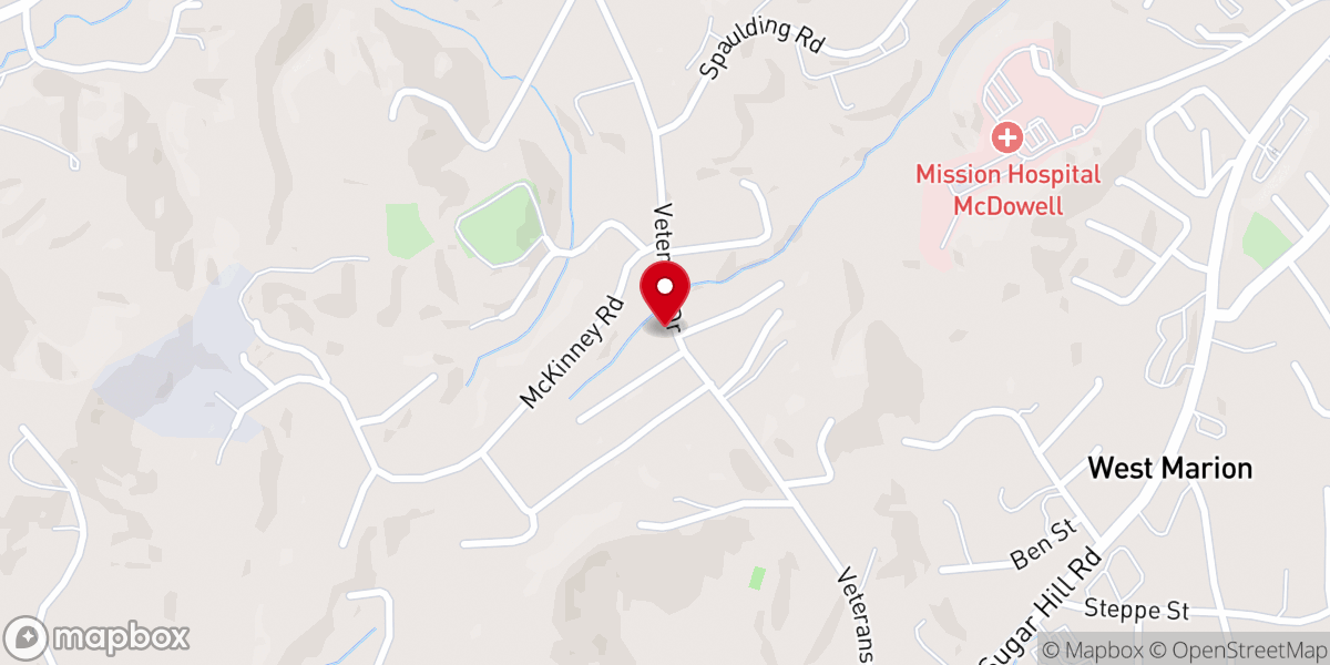 Map showing location of Mt. Calvary FWB Church