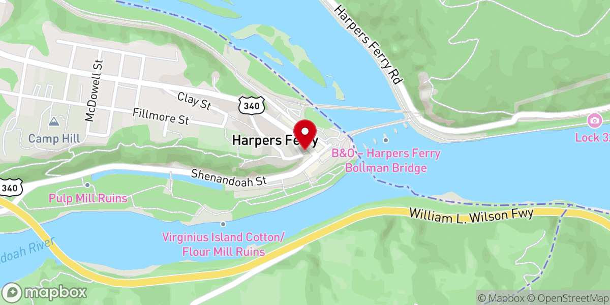 Map showing location of Appalachian Trail Staircase