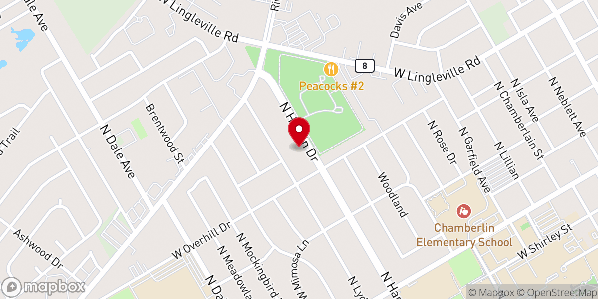 Map showing location of First Presbyterian Church