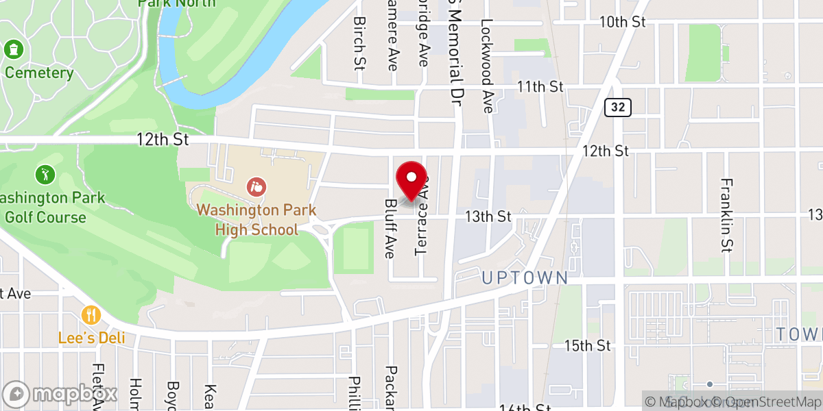 Map showing location of Midtown Church of Christ