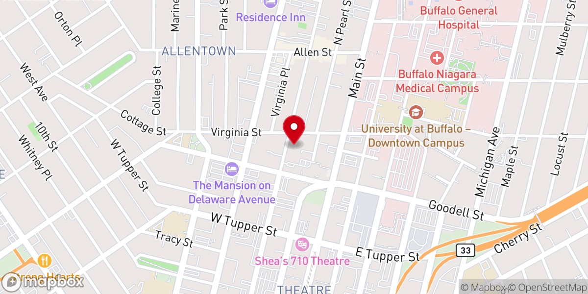 Map showing location of Center for Jewish Life of Buffalo Inc