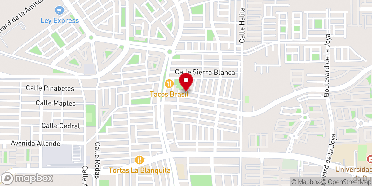 Map showing location of Iglesia San Juan Diego