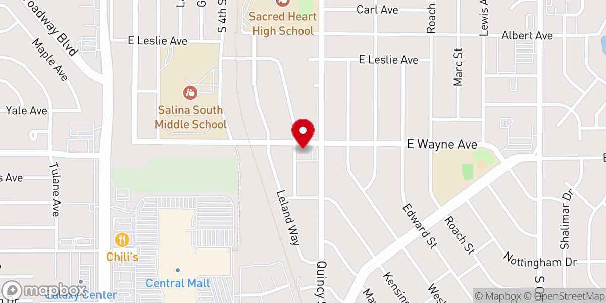Map showing location of Salina Bible Church
