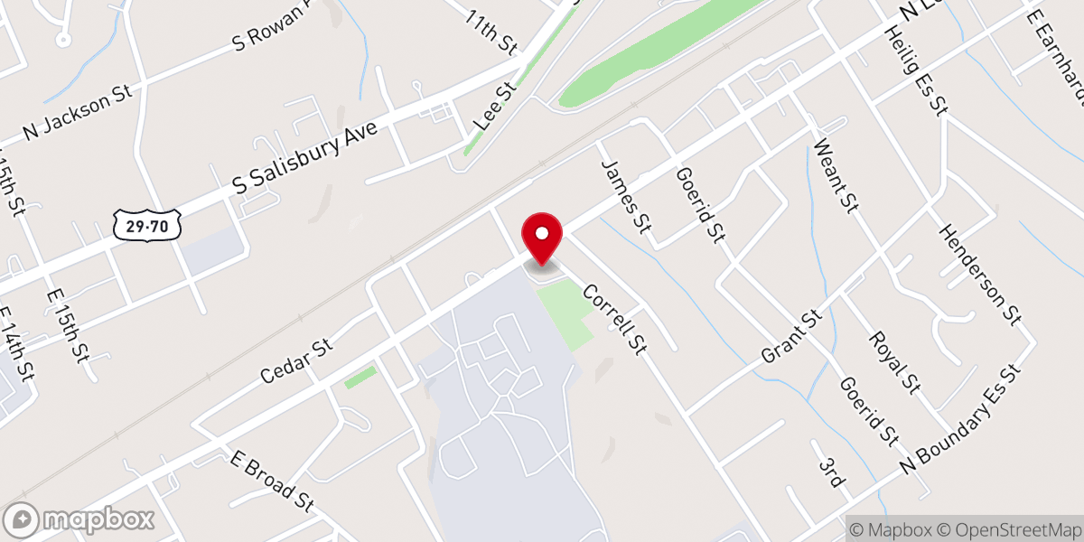 Map showing location of Shady Grove Baptist Church of East Spencer NC Inc