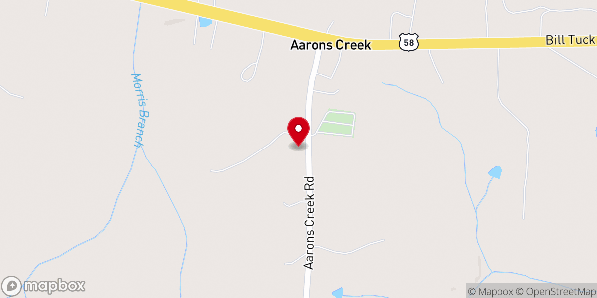 Map showing location of Aarons Creek Baptist Church