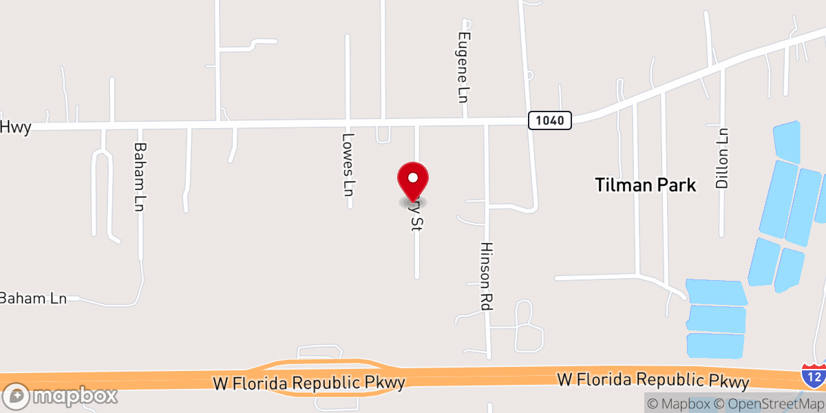 Map showing location of Mt Olive Baptist Church