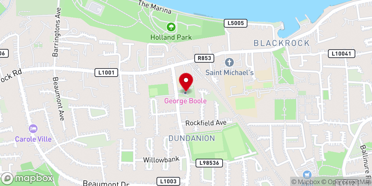 Map showing location of St Michael's Church of Ireland Blackrock