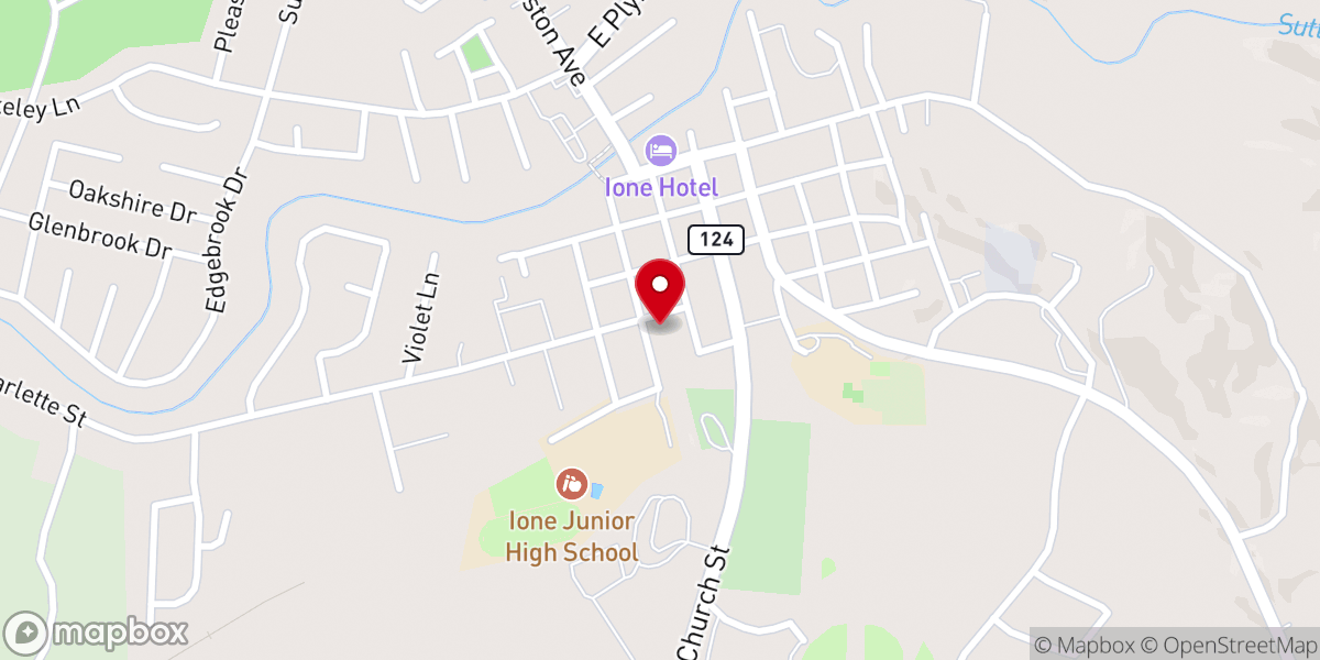 Map showing location of Ione Community United Methodist