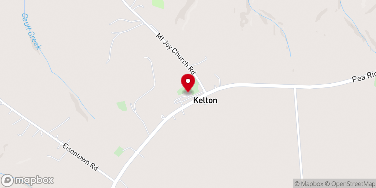 Map showing location of Mount Joy Baptist Church