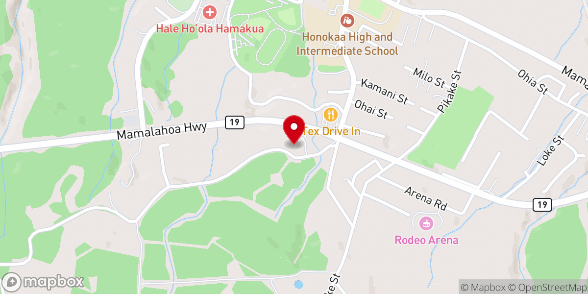 Map showing location of King's Chapel Honokaʻa