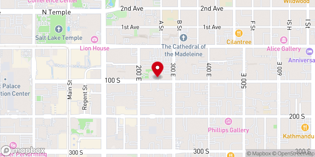 Map showing location of Hildegarde's Food Pantry