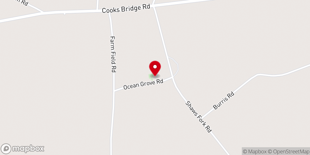 Map showing location of Ocean Grove Baptist Church