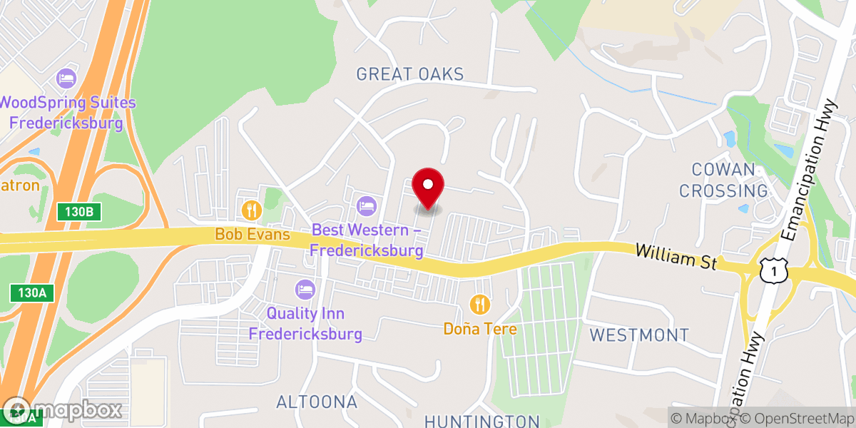 Map showing location of Rappahannock Church of Christ