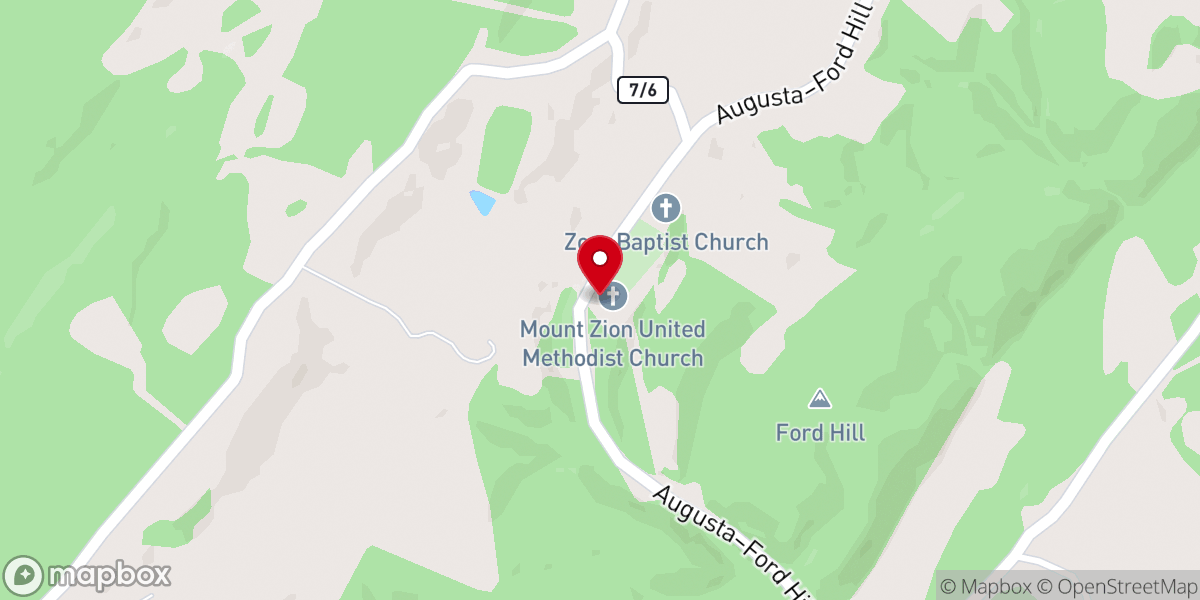 Map showing location of Mount Zion Church