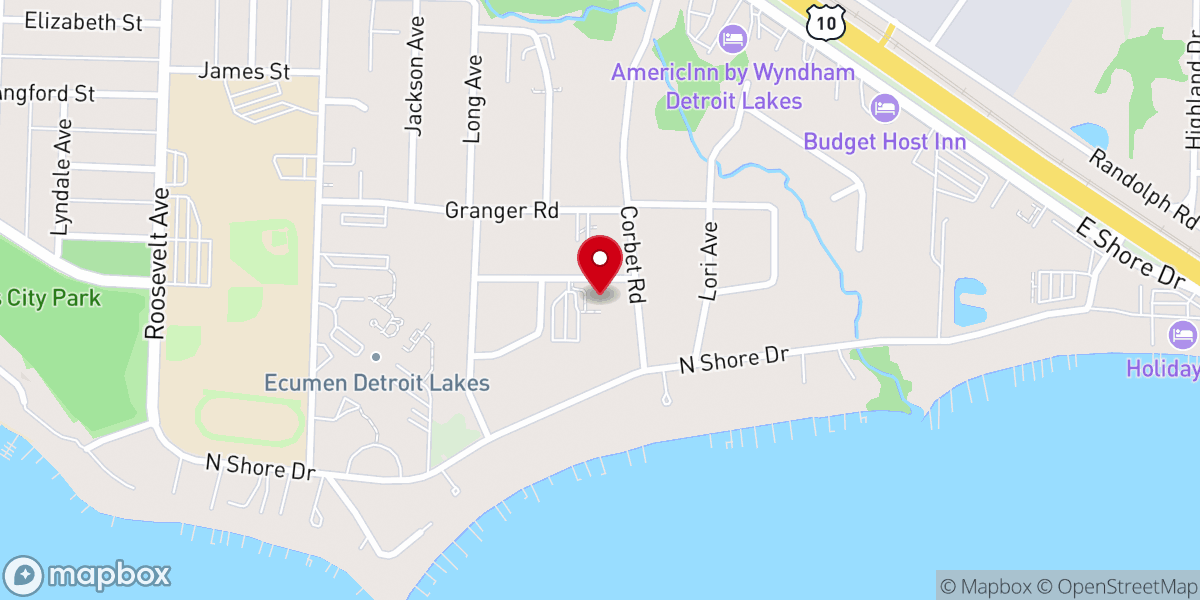 Map showing location of Detroit Lakes United Methodist