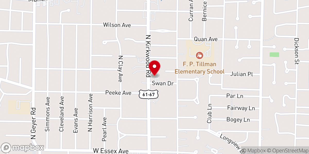 Map showing location of Kirkwood Community of Christ