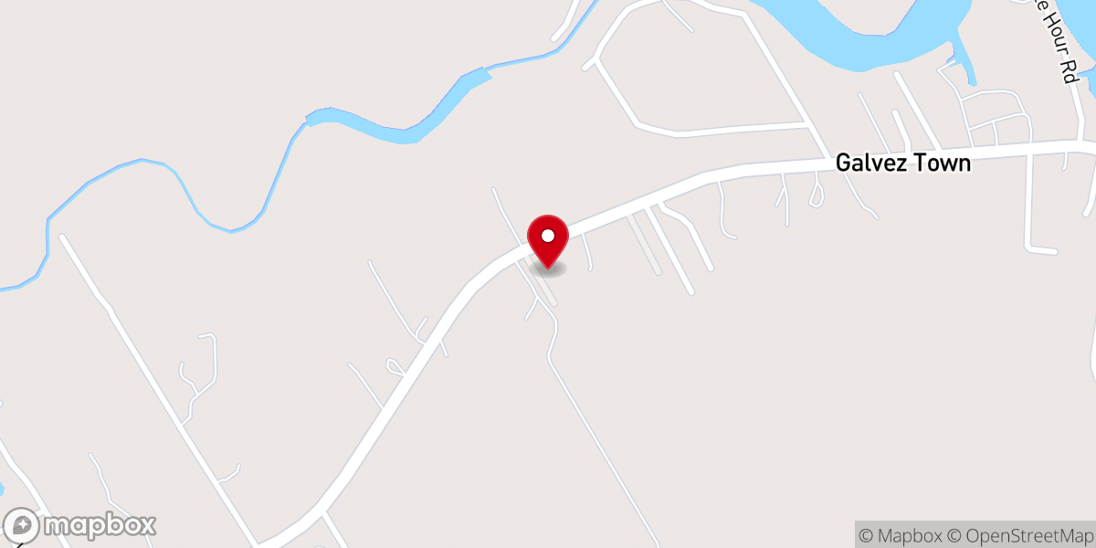 Map showing location of Galvez Baptist Church