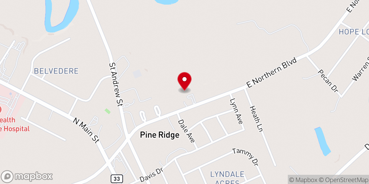 Map showing location of Northern Boulevard Baptist Church