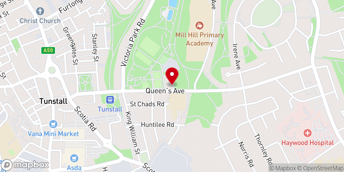 Map showing location of Tunstall Methodist Church