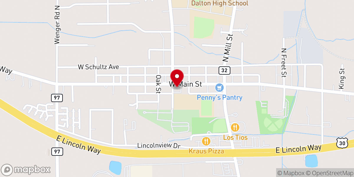 Map showing location of Dalton Presbyterian Church