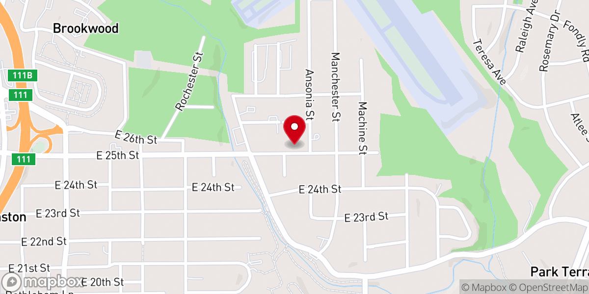 Map showing location of Prince of Peace Baptist Church