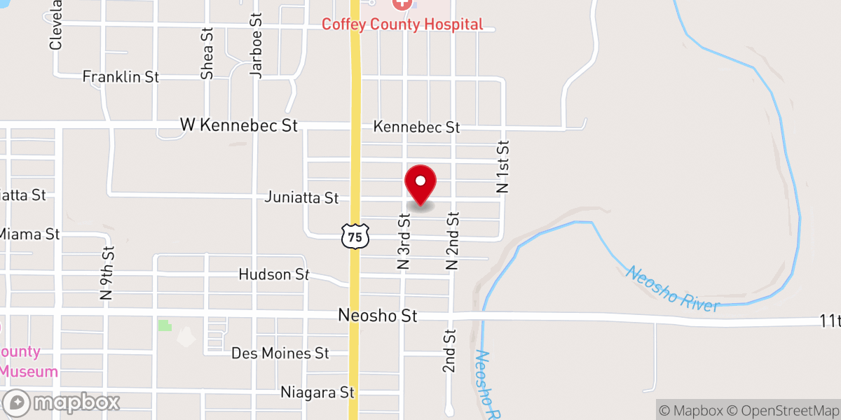 Map showing location of St. Francis Xavier Parish Hall