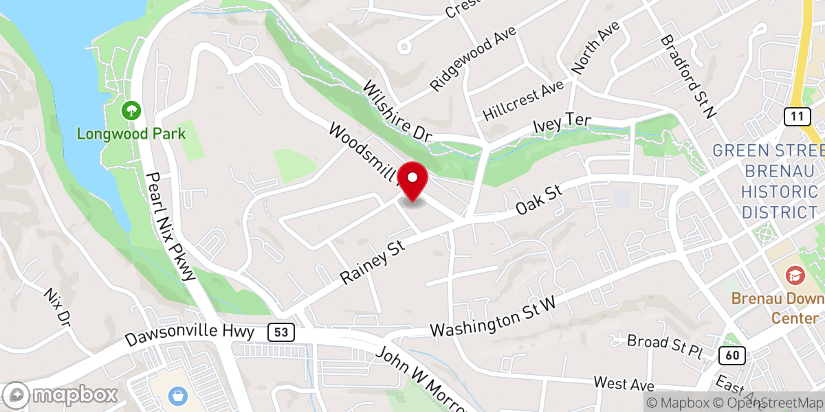 Map showing location of New Bethany Baptist Church