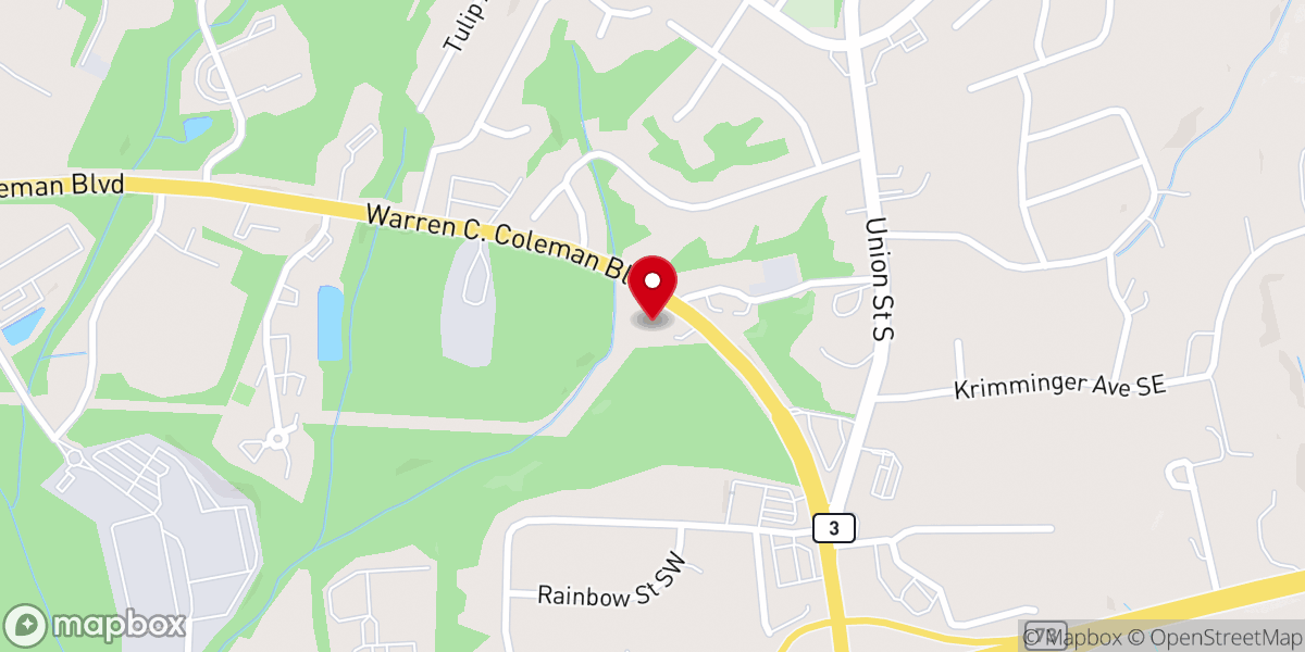 Map showing location of New Grace Baptist Church