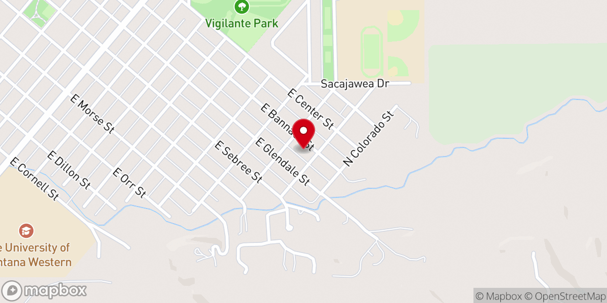 Map showing location of Beaverhead River Cowboy Church