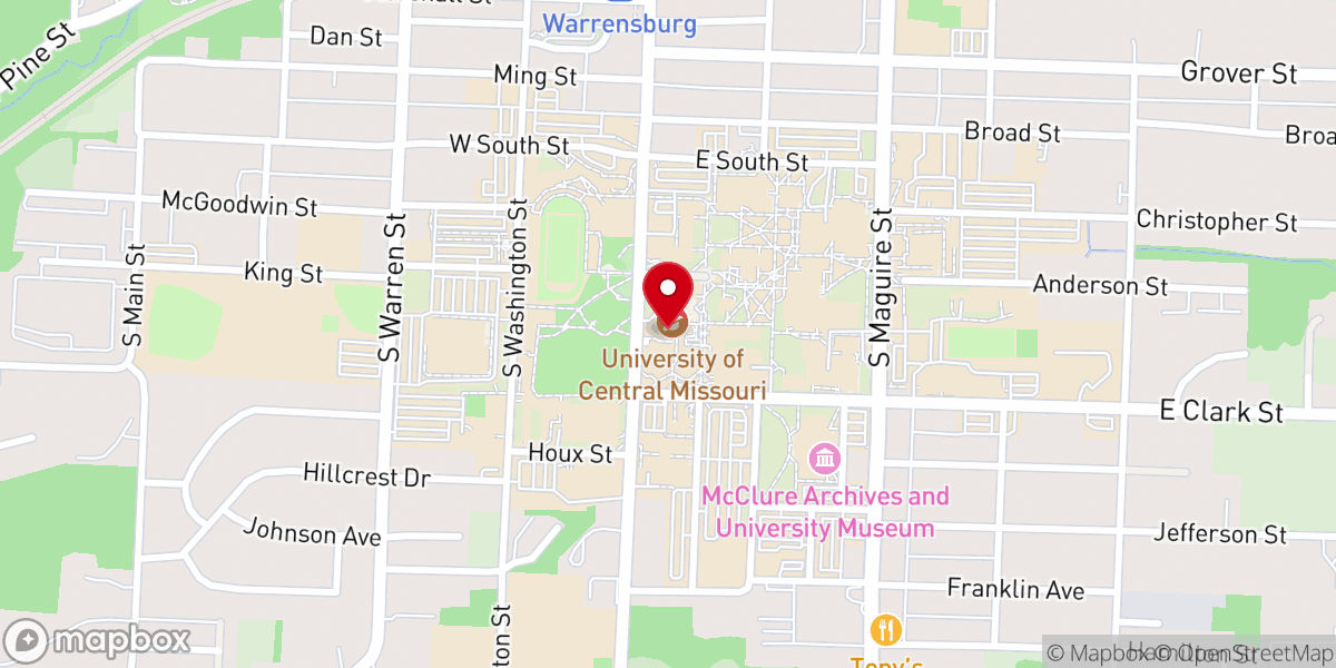 Map showing location of Union Bowling Center