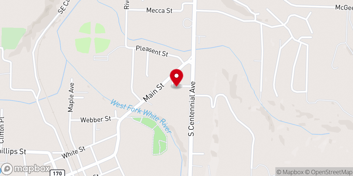 Map showing location of West Fork Church of Christ