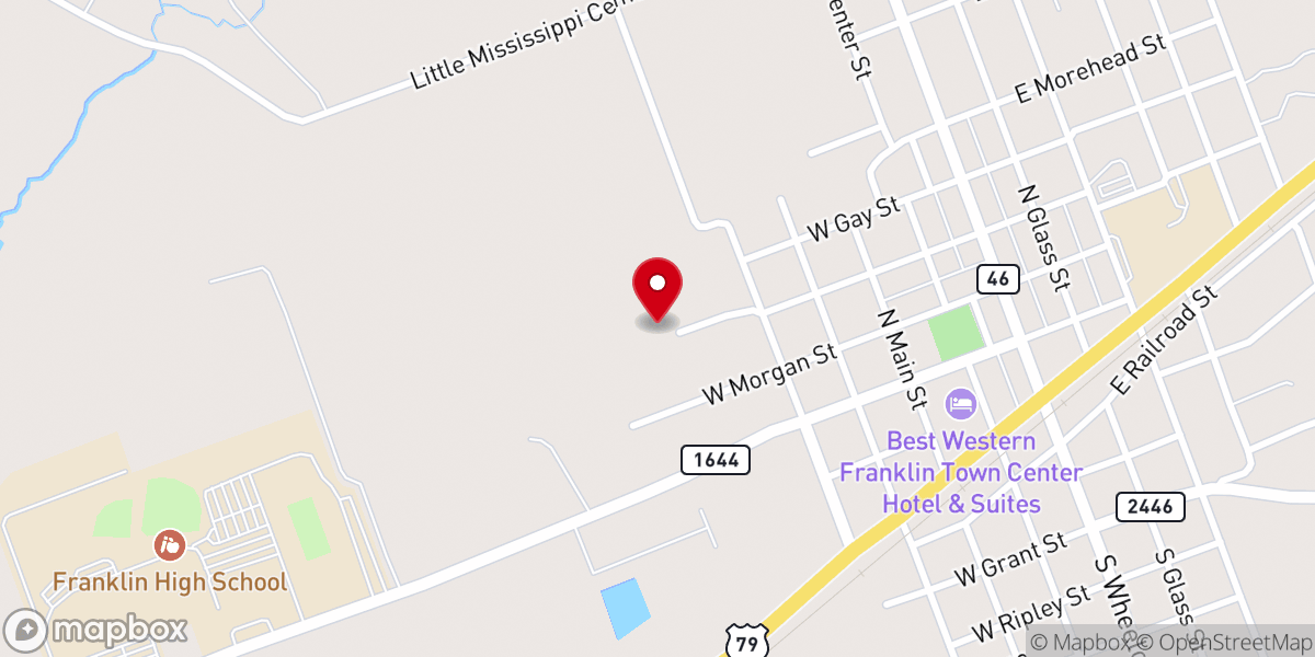 Map showing location of Franklin City Park