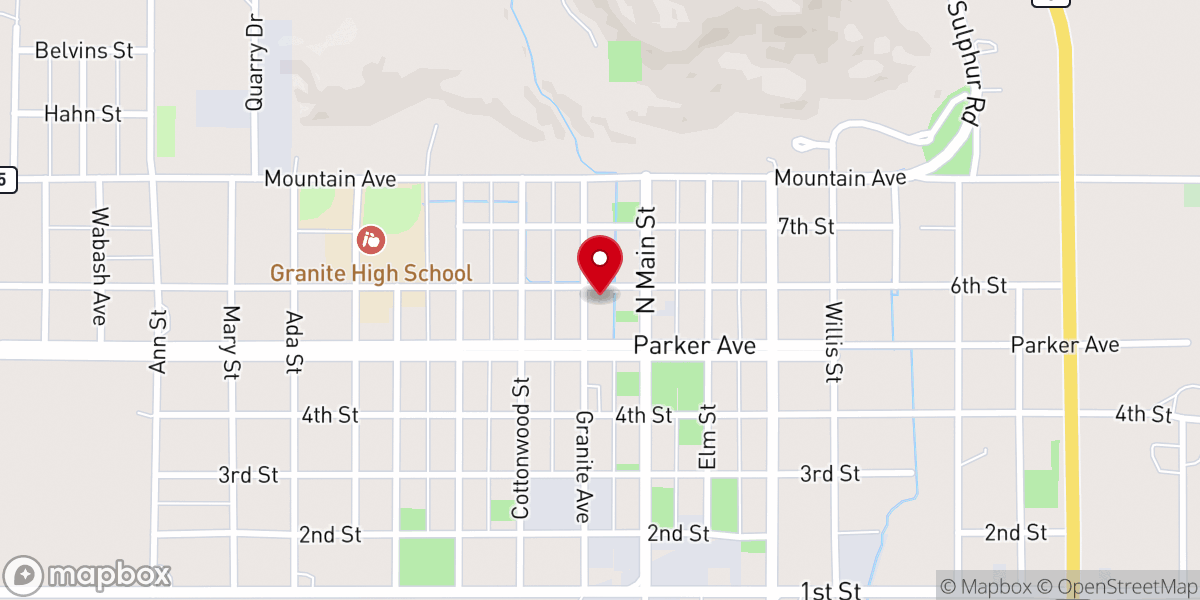 Map showing location of Granite Church of Christ