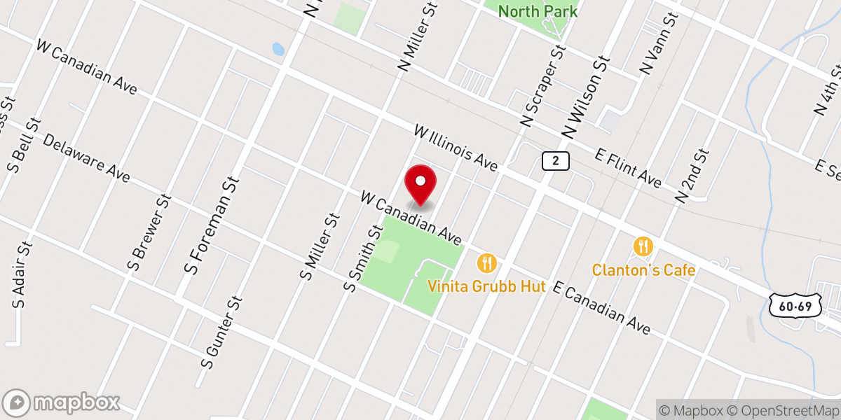 Map showing location of First United Methodist Church - Food Distribution Center