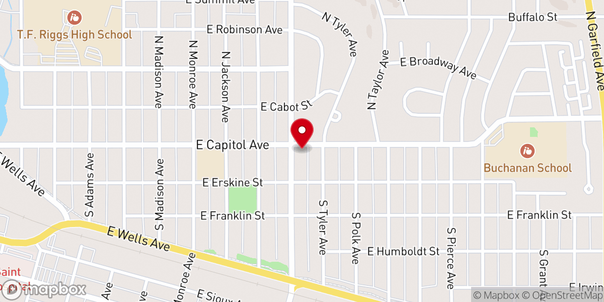 Map showing location of Resurrection Lutheran Church