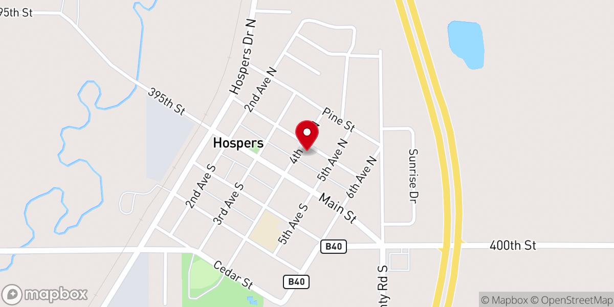 Map showing location of Christian Reformed Church