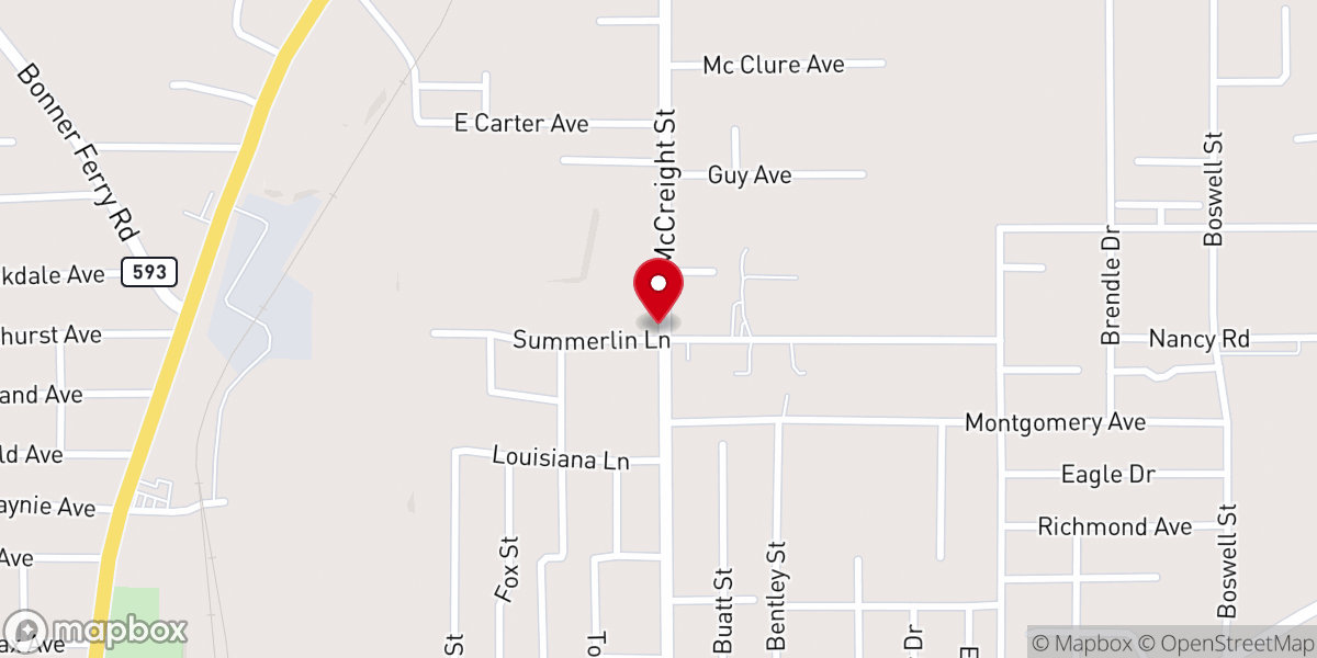 Map showing location of Praiseland Worship Center