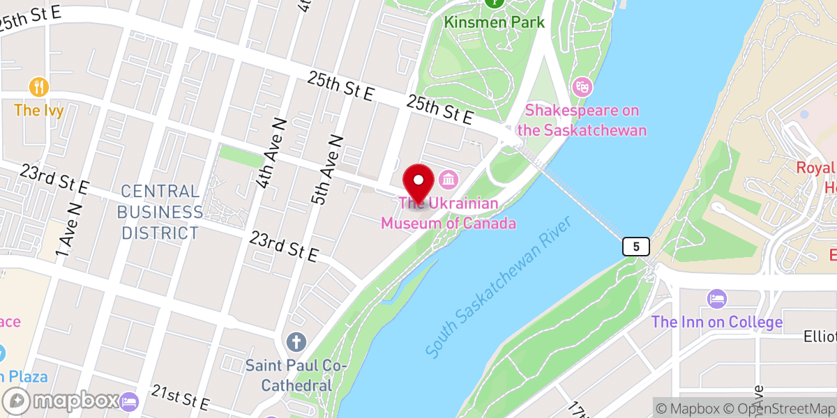 Map showing location of Knox United Church