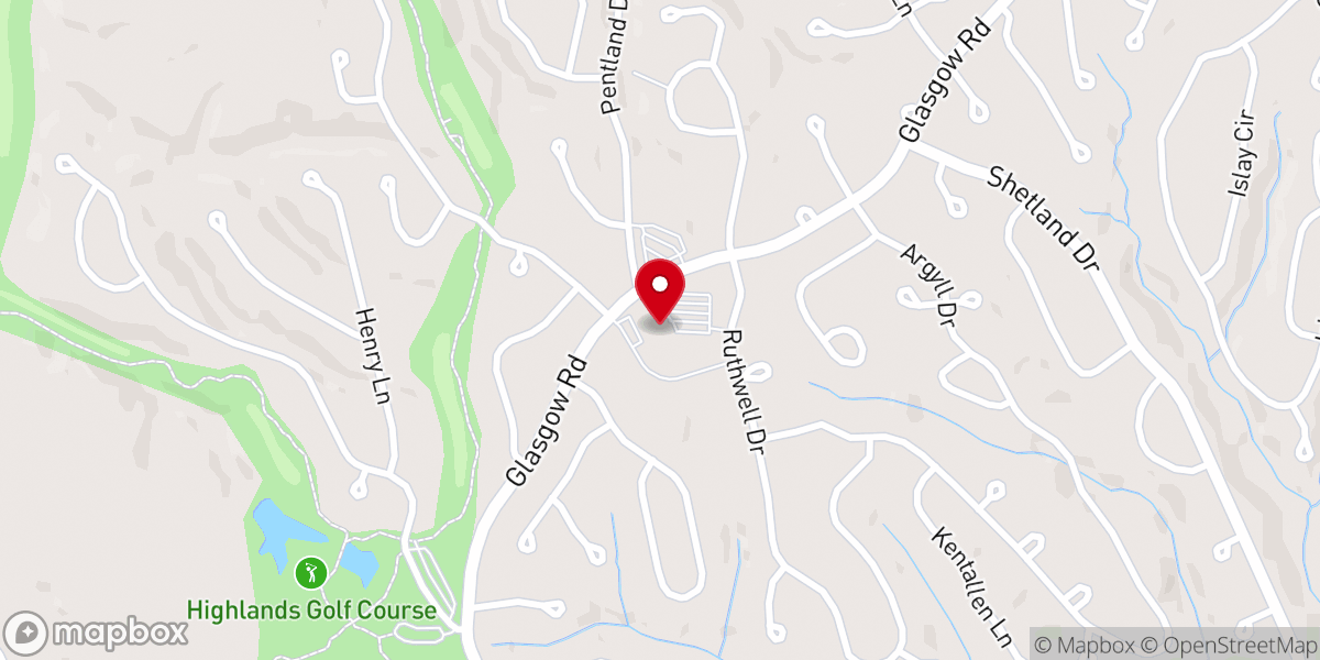 Map showing location of Highland Hills United Methodist Church