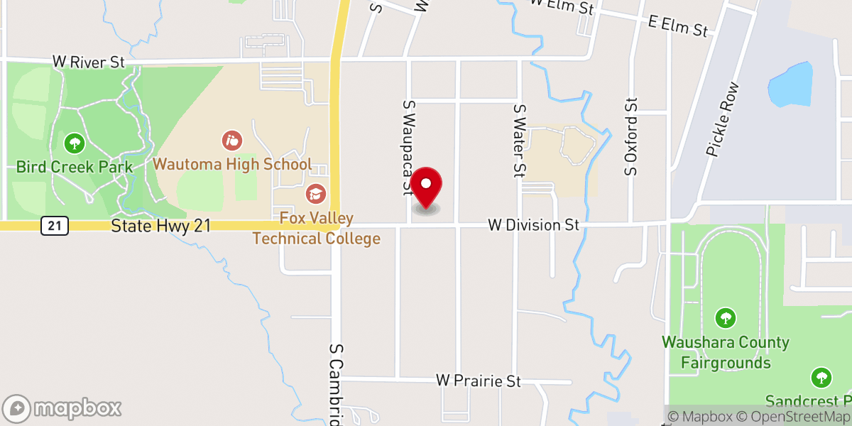 Map showing location of Trinity lutheran church On elm street